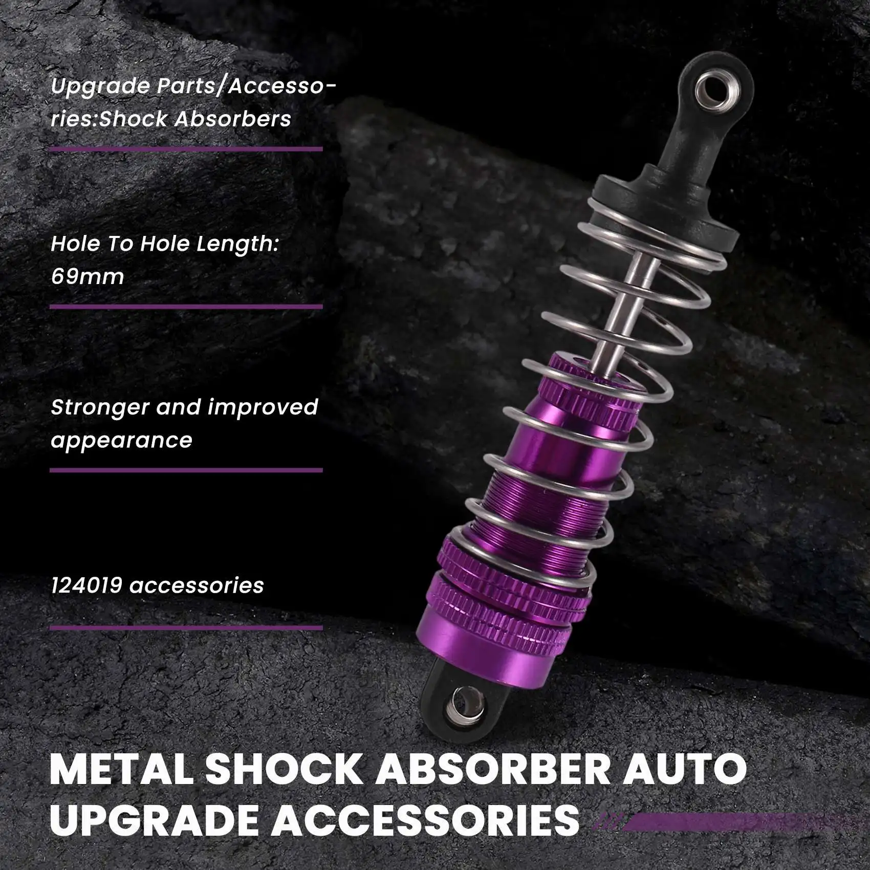 4 ชิ้นโลหะโช้คอัพ Damper สําหรับ Wltoys 124019 124018 144001 RC รถอะไหล่อัพเกรดอุปกรณ์เสริม