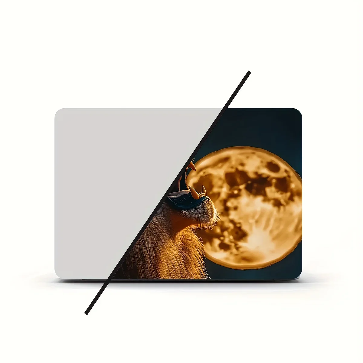 قطعتان من ملصقات الفينيل الفنية على شكل أسد طافوا مقاومة للخدش ملصقات جلدية للكمبيوتر المحمول تناسب أجهزة الكمبيوتر المحمولة وملصق على طراز الرسوم المتحركة