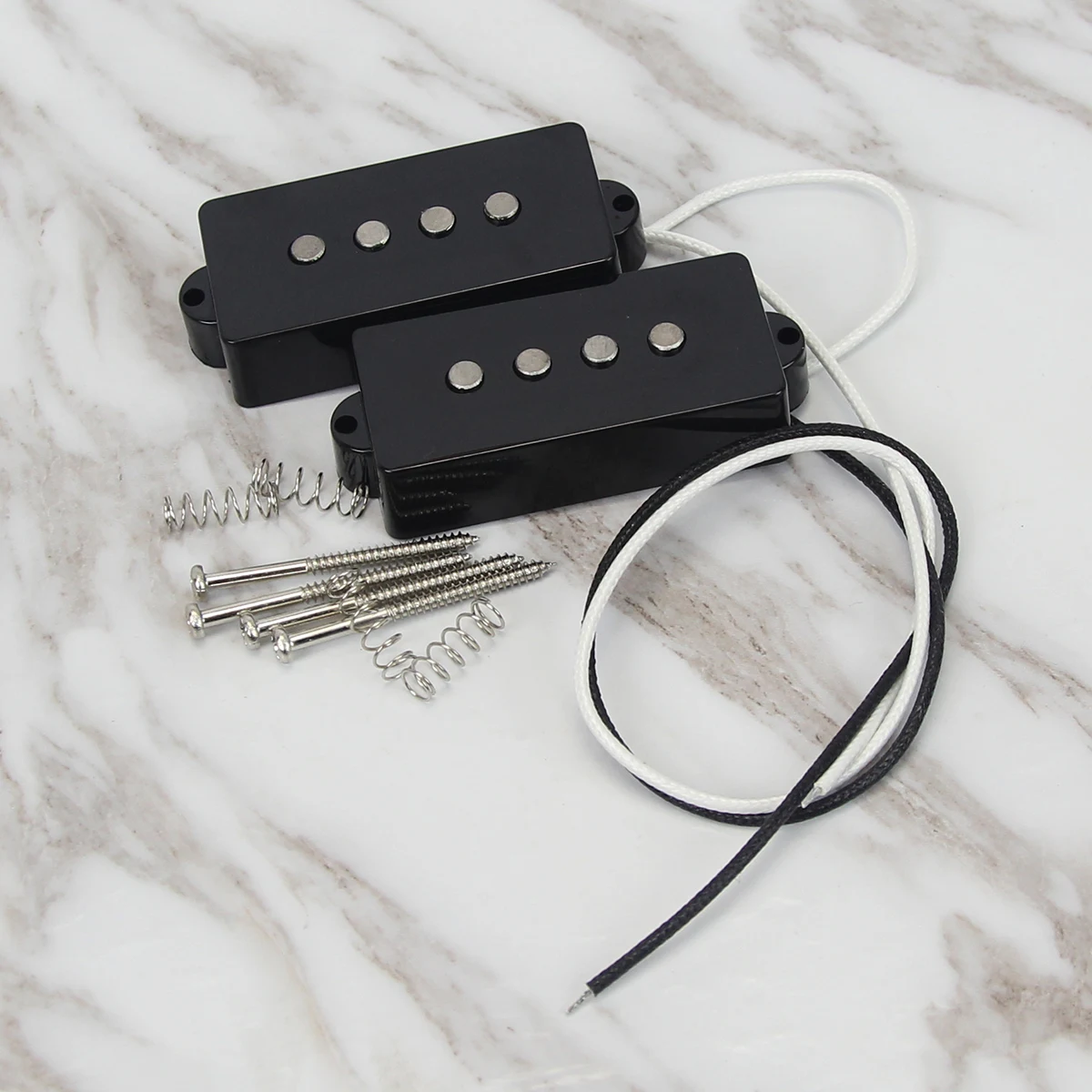 FLEOR Open Alnico 5 PB Bass Pickup Humbucker Pickup Bass 4 String Alnico V Black for PB Parts Replacement