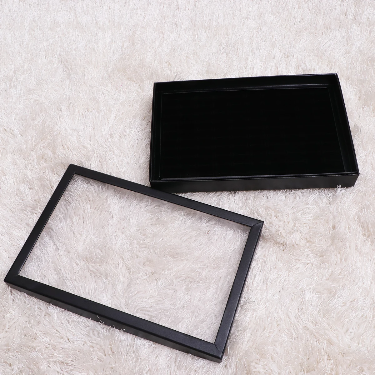 

2pcs 100 Slots Ring Storage Display Box Jewelry Organizer Tray Clear Top Dustproof For Earring Studs Holder Luxury Design