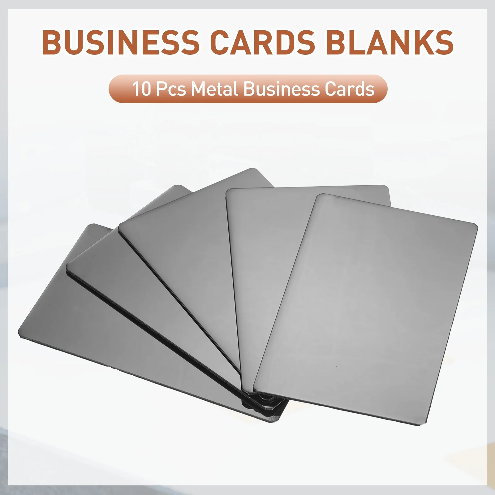 5/10Pcs Black Metal Business Card 201 Stainless Steel Mirror Titanium Laser Engrave Cards Self Adhesive CNC Engraving Blanks