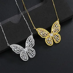 Exquisite Personalized Butterfly Necklace, Classic Fashion Romantic White Jewelry Stainless Steel Clavicle Chain