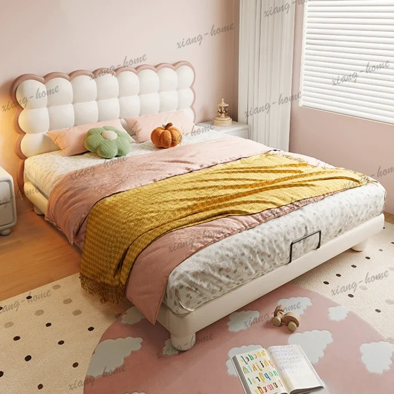 FG Postmodern Modern Childrens Bed Girls Princess Pink Queen Bed Comferter Villa Luxury European Letto Matrimoniale Hotel Furnit