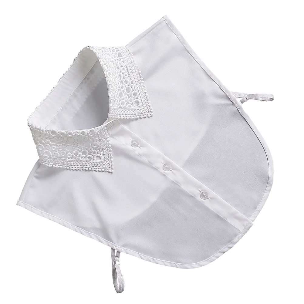 

1pcs Lace Fake Collar For Women Chiffon Detachable Blouse Shirt Collar Fashion Lightweight Elegant Neckwear Accessory