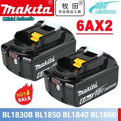 Original Makita 18V 5Ah/6Ah rechargeable battery with charging protection， for Makita BL1830 BL1840BL1860B BL1850 power tools