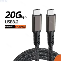 Кабель для передачи данных 3,2 Usb 3 2 Gen2, кабель типа C к C 20 Гбит/с, 4K 60 Гц, аудио проекционный провод, поддержка PD100W 20V 5A, быстрая зарядка