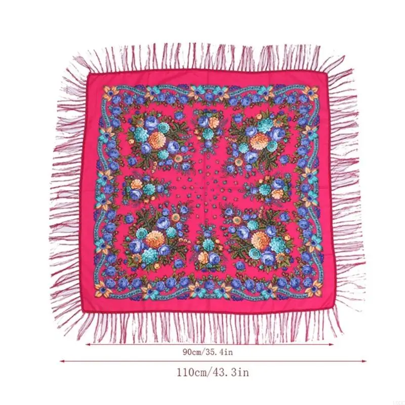 

Stylish Flower Fringe Scarf Light weight Shawl Versatiles Neck Wrap For Women Girls Everyday Use Outdoor Activity Y166