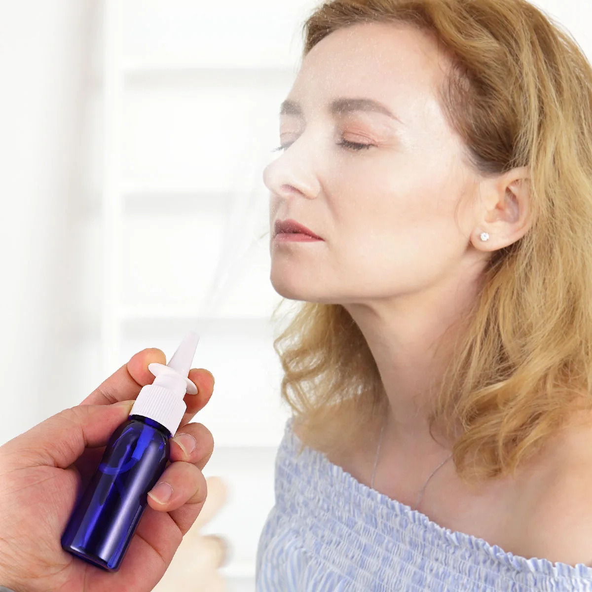 

10pcs Plastic Long Nose Spray Bottles Empty Refillable Durable For Travel Sports Outdoor Business Blue 30Ml