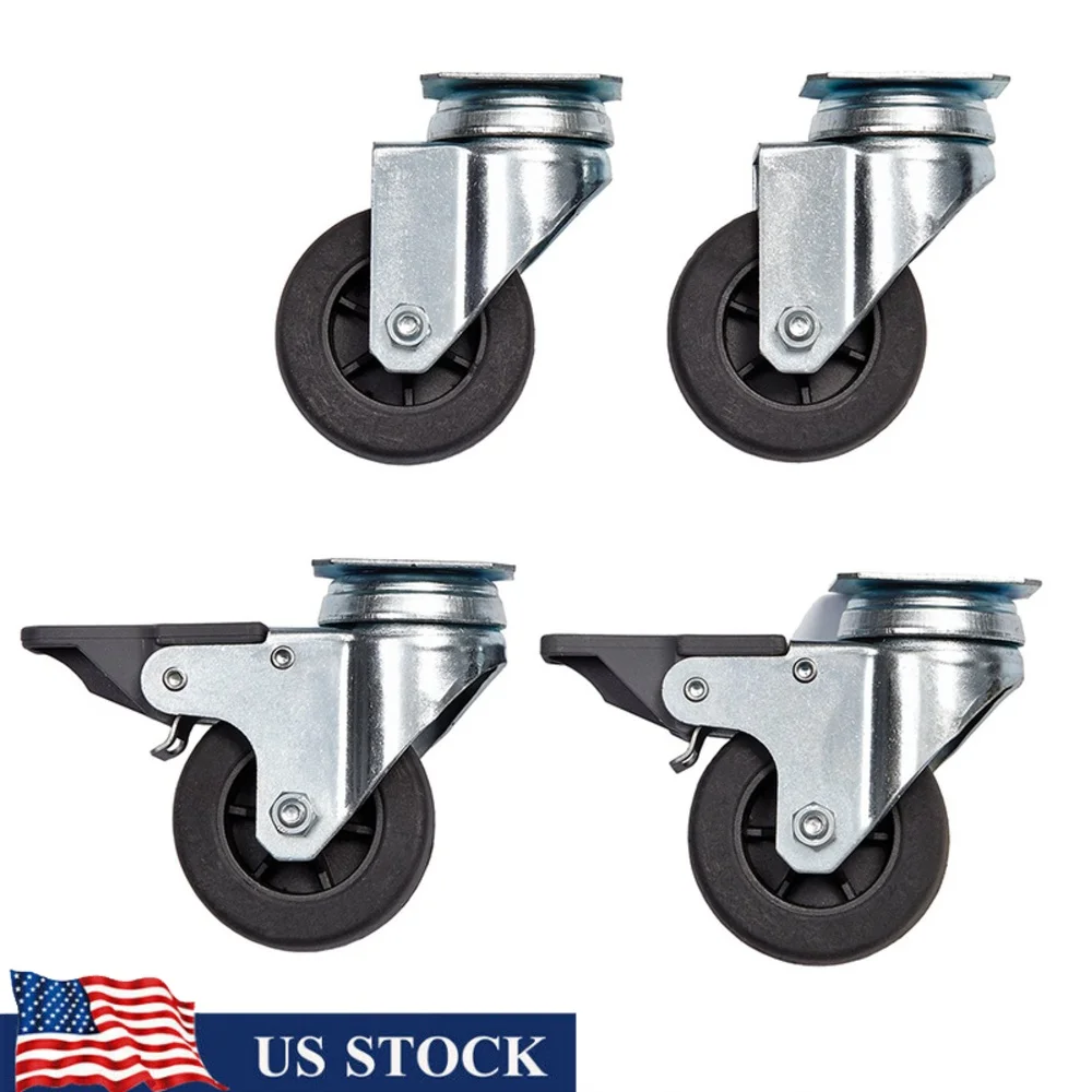 

Durable Caster Wheels Set of 4 Pet Carrier Easy Maneuverability Heavy Duty Rubber Metal with Locking Features