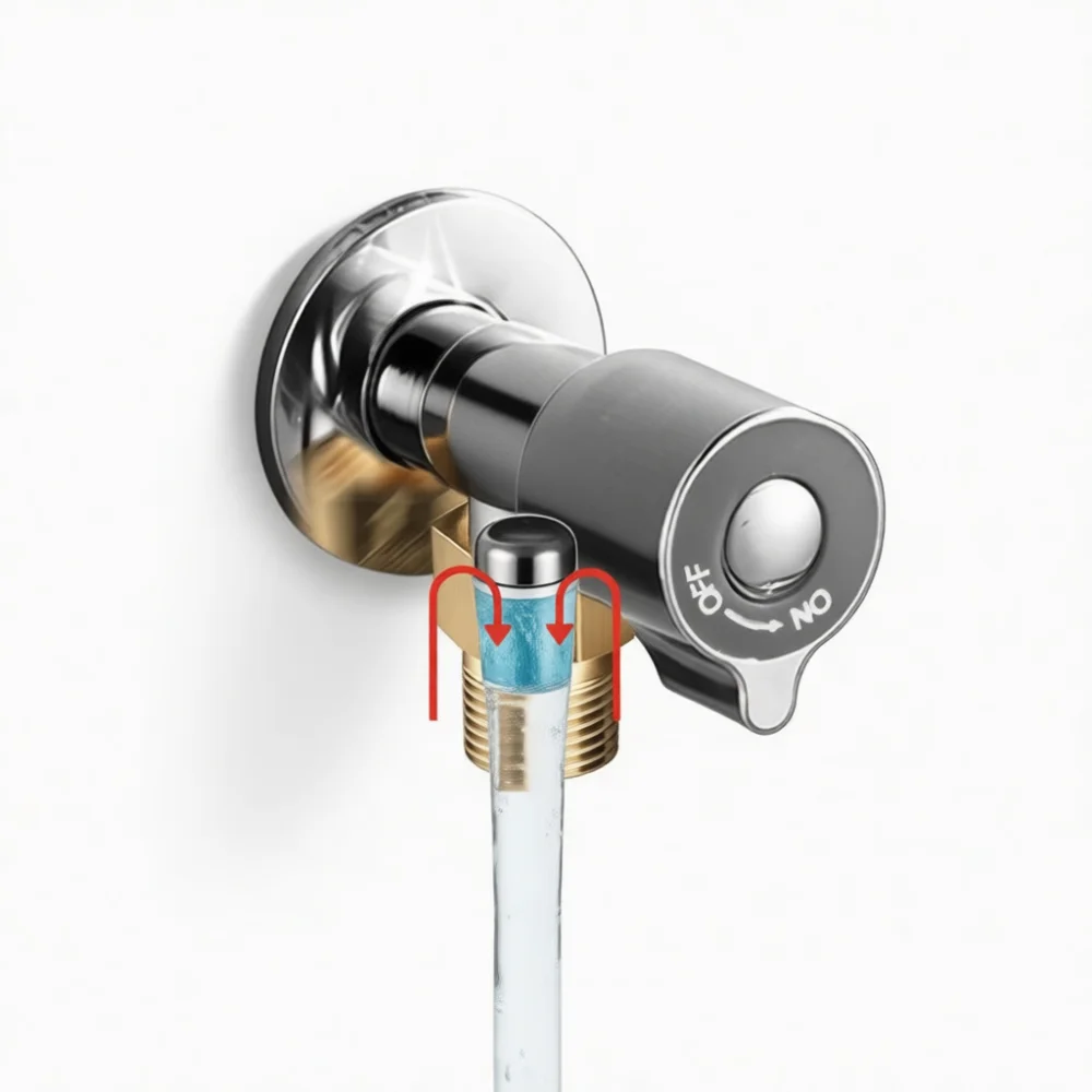 Bathroom Plumbing Toilet Check Valve Brass Backflow Preventer 1 2 Inch Pipe Connector Water Flow Control Safety Valve