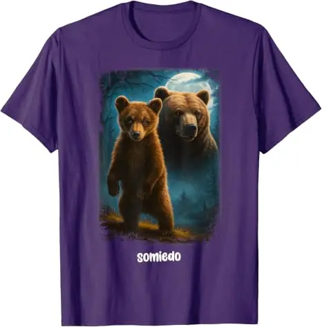 Somiedo Bär Lustiges Tierliebhaber-Bären-T-Shirt Y2k Camping Grafik Ästhetische Kleidung Humor Weiches Baumwoll-T-Shirt Kurzarm Geschenk – Detail 19