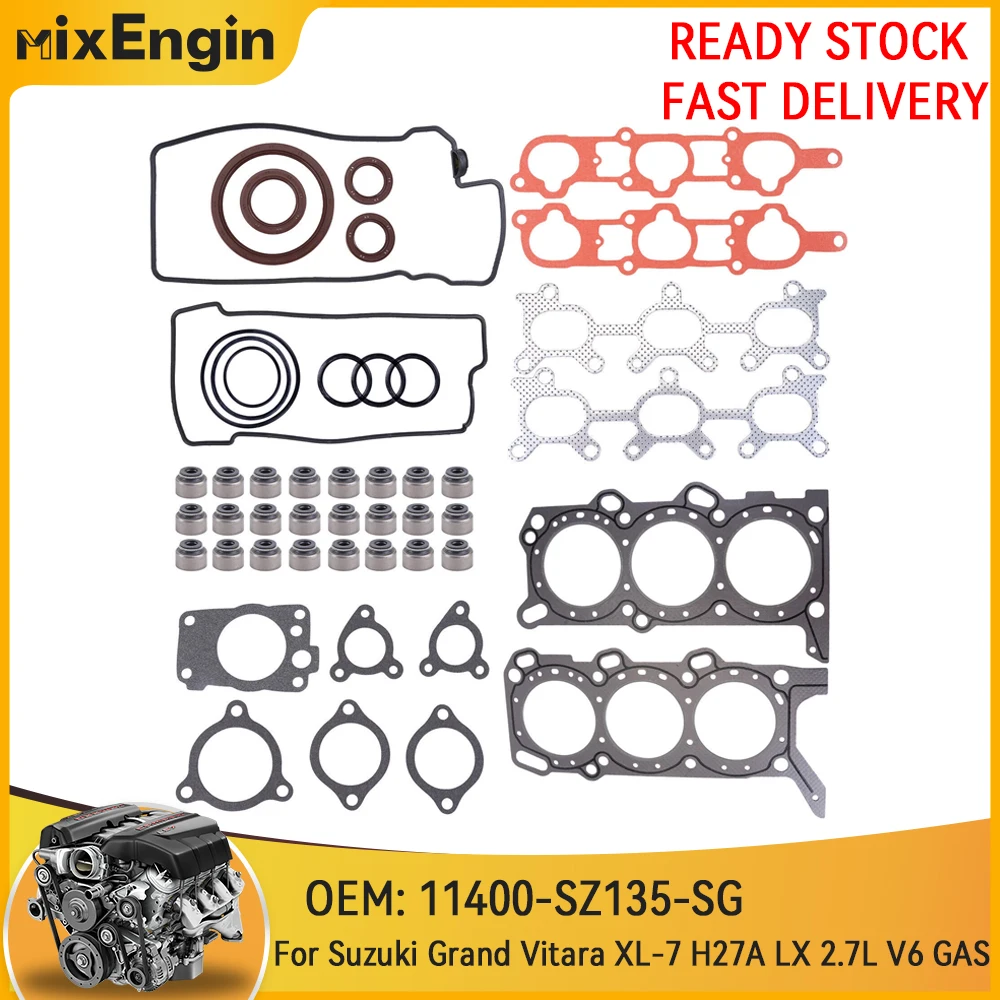 

Engine Full Head Gasket Set Fit 2.7 L For Suzuki Grand Vitara XL-7 H27A LX 2.7L 24V V6 GAS 01-06 11400-SZ135-SG