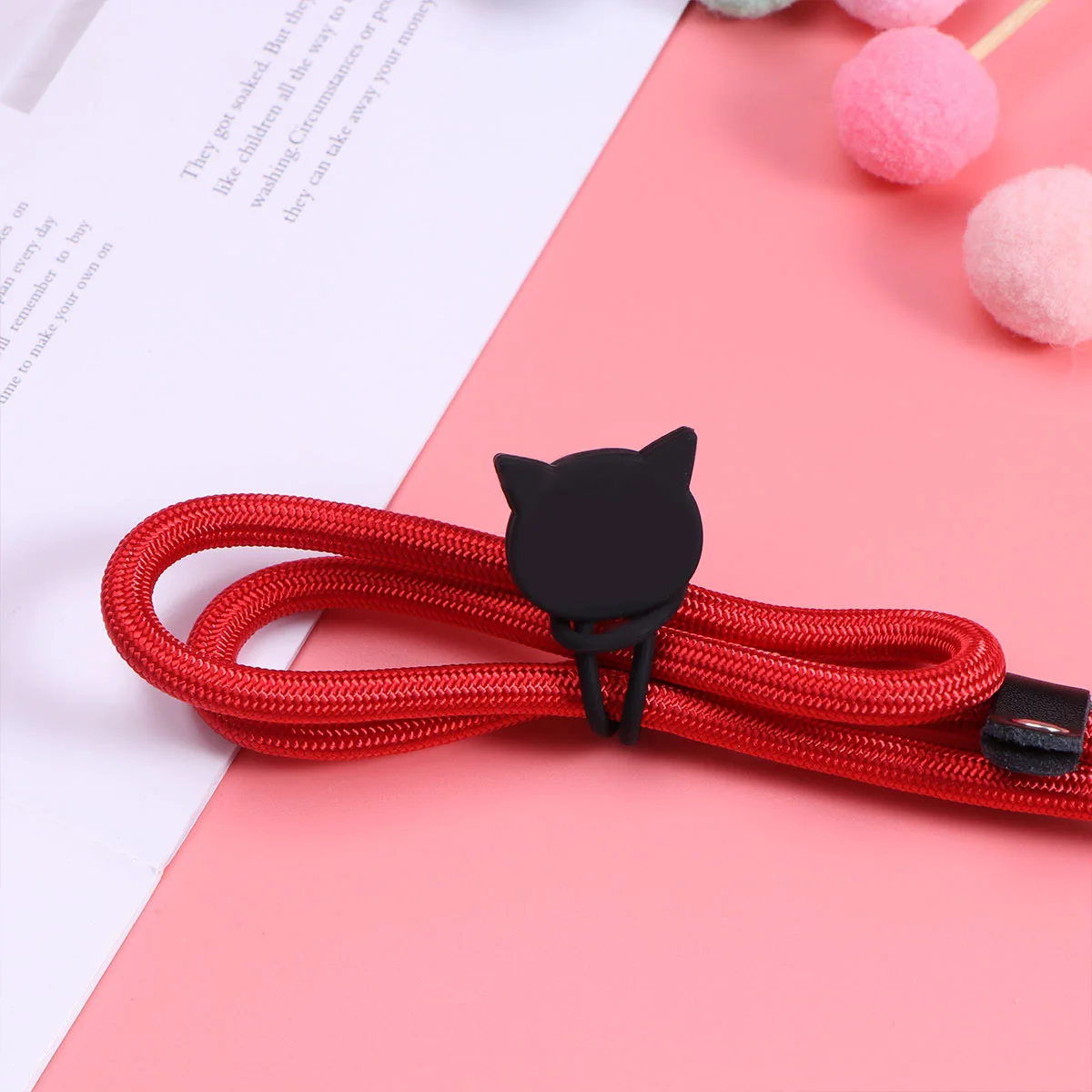 Mini organizer per cavi a forma di animale in silicone a forma di animale, supporto per auricolari compatto nero, protezione per cavi per organizer da scrivania