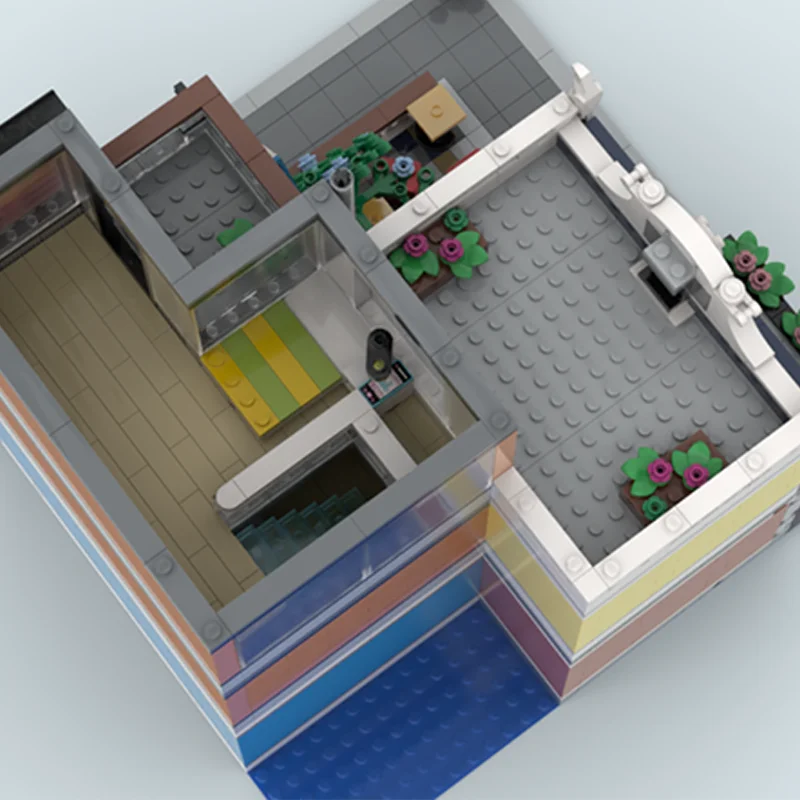 1857 قطعة MOC تاون هاوس متجر الحيوانات الأليفة مقهى وحدات نموذج اللبنات تجميع التعليم هدايا عيد الميلاد ألعاب مكعبات أعياد ميلاد الأطفال #2