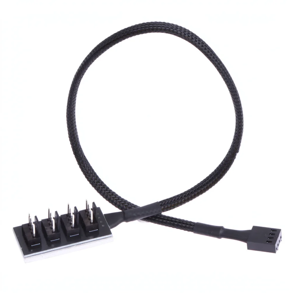 For For Chuanfu PC Fan Hub PWM Splitter Adapter 4 Pin Extension Cable Computer Case Internal Cooling Radiator Wire Connector