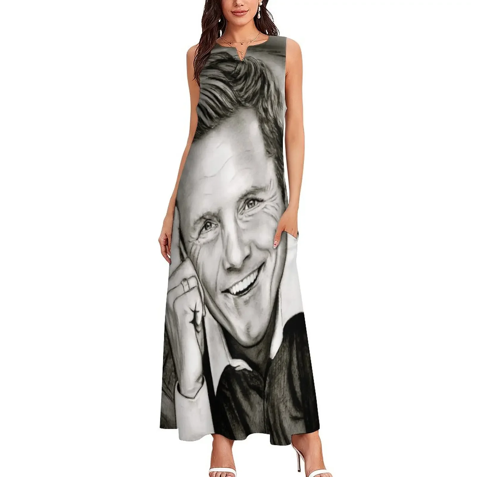 ชุดเดรสยาวสีดำขาวสำหรับผู้หญิง ชุดเดรสออกงาน ชุดราตรีสำหรับงานพรอม ฤดูร้อน 2025