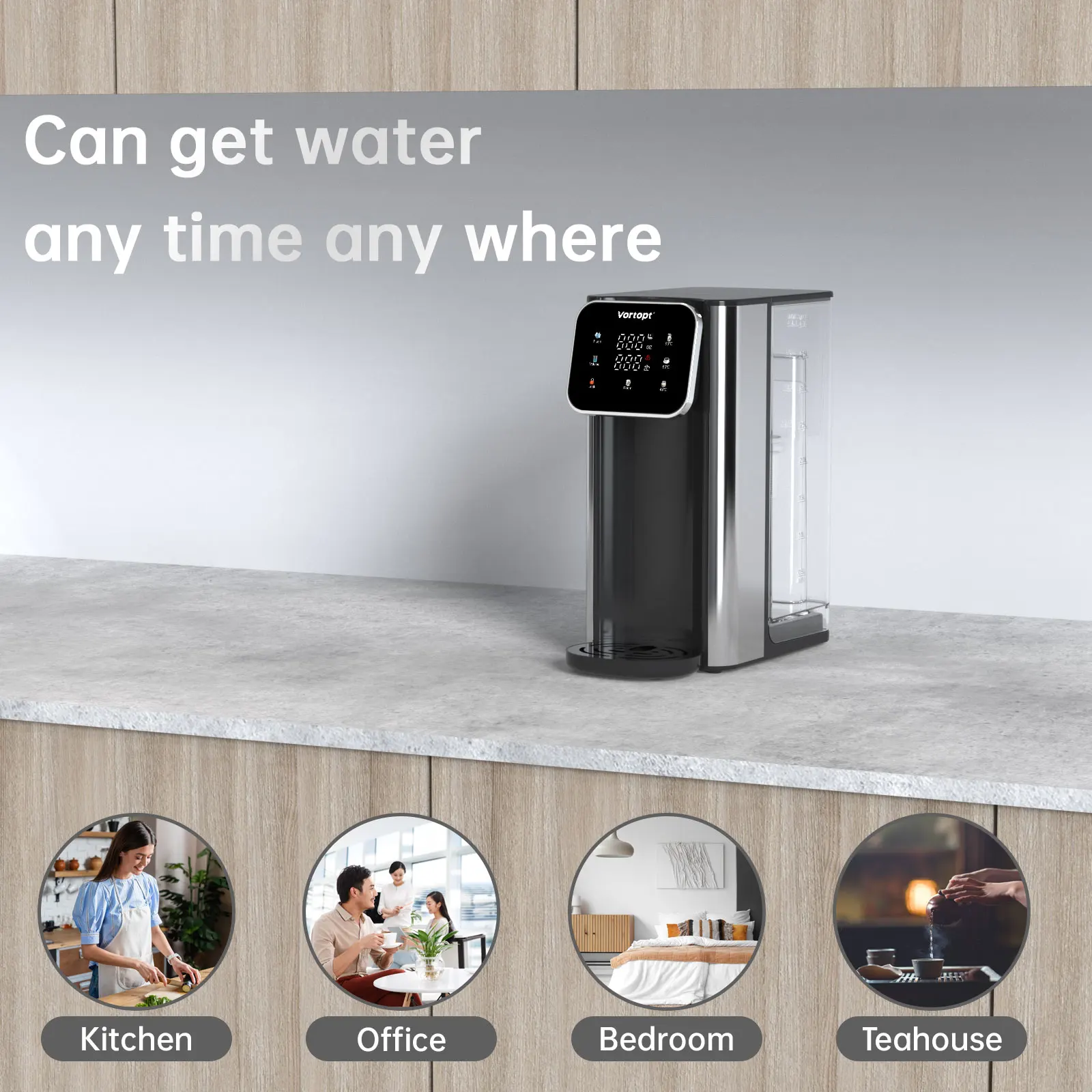 Hot Sale  Luxury 4L Countertop Water Dispenser Customize Programable Instant Hot Warm Water Filter Dispenser