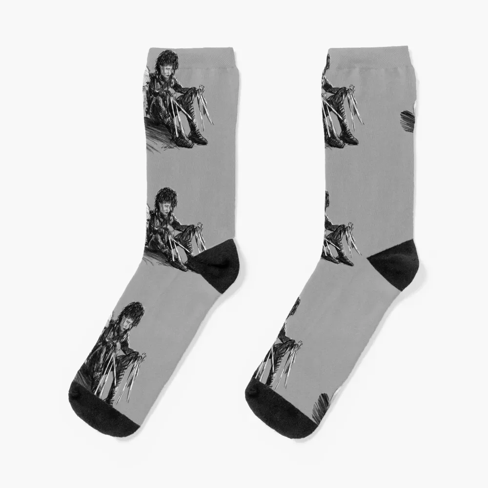 Edward Scissorhands and dog. Socks floral shoes Woman Socks Men's