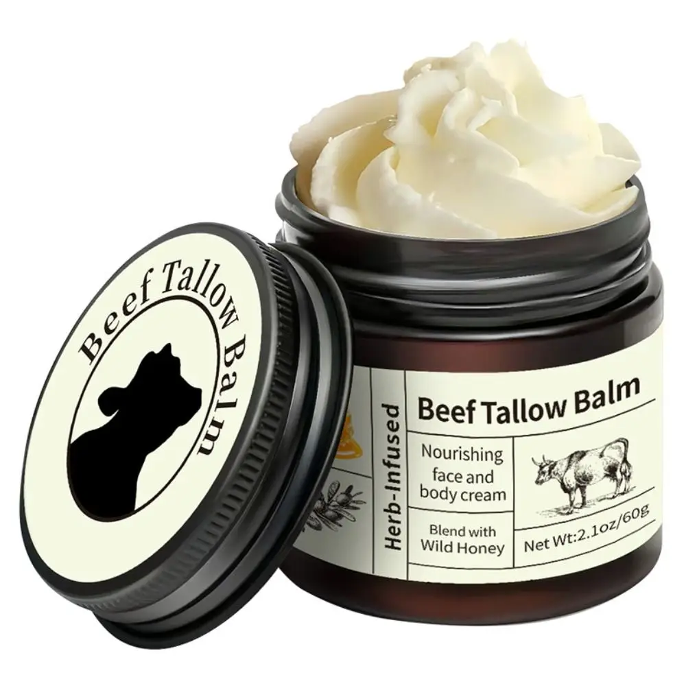 Nowy Naturalny Organiczny Balsam z Tłuszczu Wołowego Nawilżający Głęboko Odżywczy Krem do Twarzy Łagodna Pielęgnacja Całego Ciała Krem Nawilżający z Tłuszczem