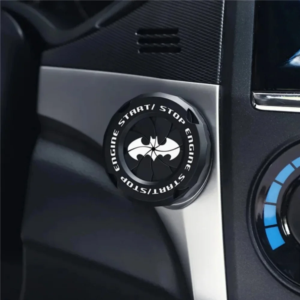 Car Ignition Switch Cover One-touch Start Button Rotating Protective Cap Motorcycle Start Stop Ring Decoration Interior Sticker