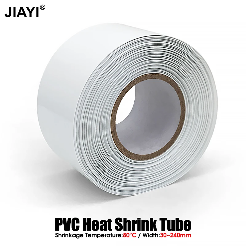 White Width 30mm~300mm PVC Heat Shrink Tube 18650 Lipo Battery Anti-Corrosion Insulated Film Wrap lithium Case Cable Sleeve