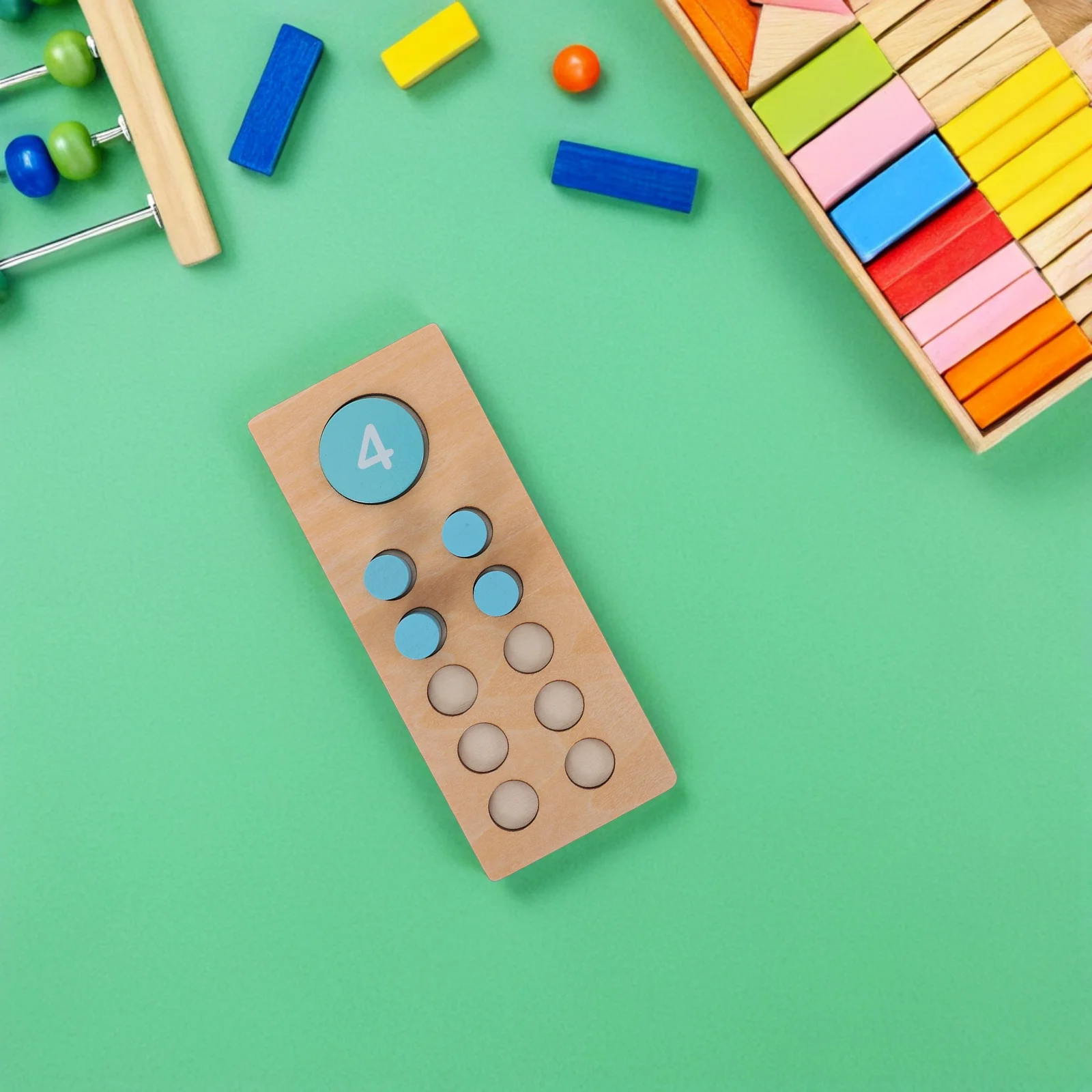 

Montessori Math Learning Toy Set 123 Counting Beads Sturdy Wooden Educational Tools Arithmetic Game Family School