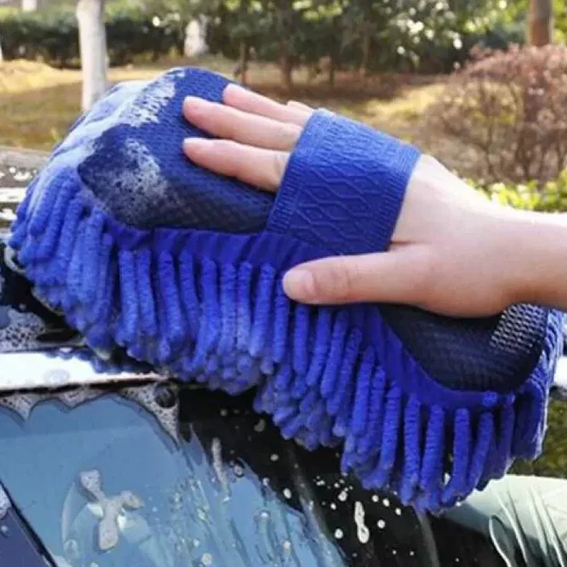 Soft Microfiber Chenille Sponge for Car Care Cleaning Detailing Brushes Car Washer Sponges Washing Gloves Cleaning Supplies