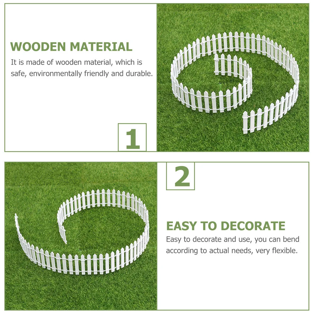 

2Pcs Mini Fence Decor Crafted Wood for Garden Micro Landscape DIY Potted Scene Fence Accessory Durable Adornments