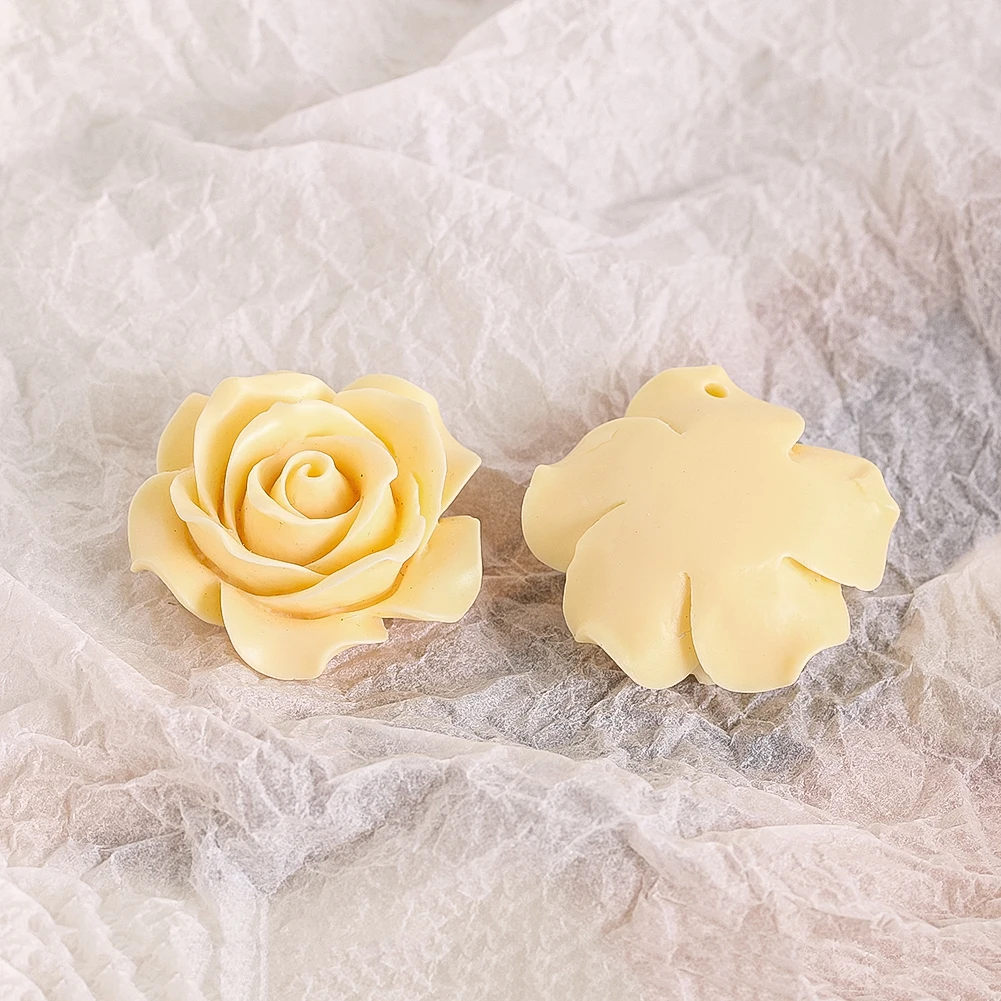 Ivory Fruit Carved Rose Polished Lustrous Crafts Miniature Home Ornaments Exquisite Arts Bionic Flowers Holiday Gifts Figurines