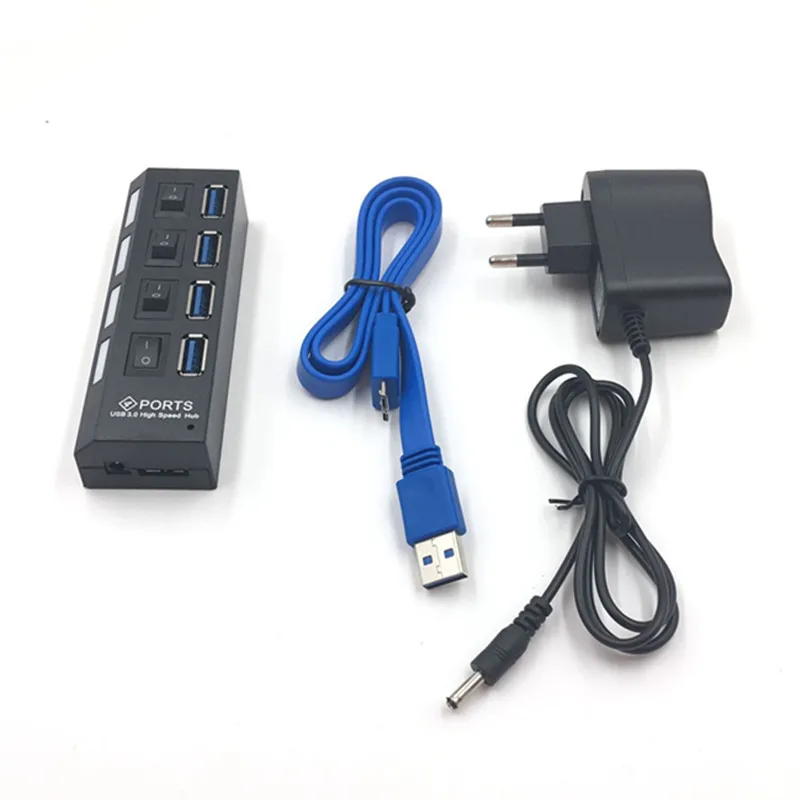 

Mini USB HUB 3.0 Super Speed 5Gbps Usb3.0 4 Ports HUB Portable USB 3.0 HUB Splitter With External Power Adapter For PC Accessory