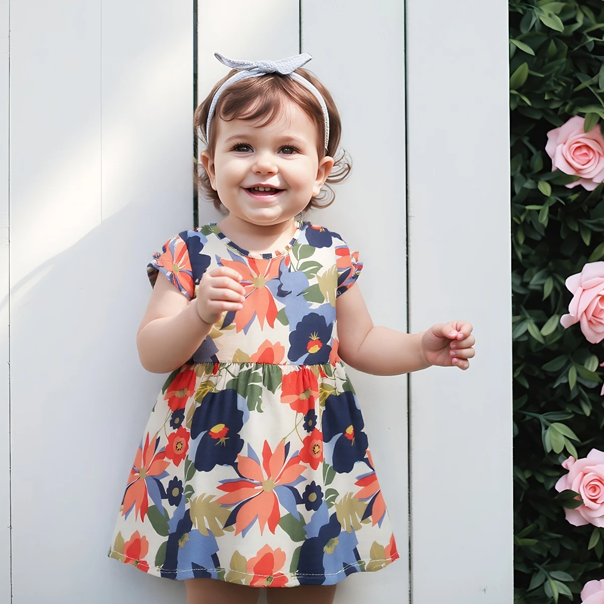 

Sanlutoz Summer Cotton Baby Girls Beach Dresses Princess Dress Flowers Kids Clothing