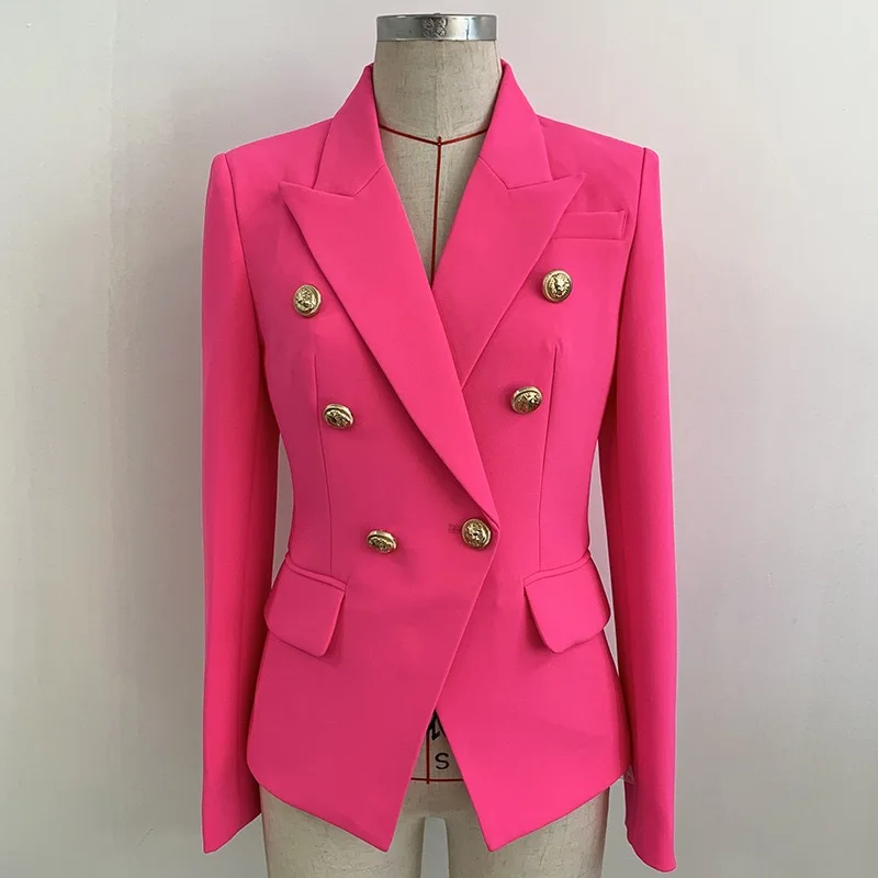 เสื้อสูททรงสลิมปุ่มหัวสิงโตโลหะทันสมัย