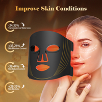 LED Red Light Therapy Face Mask with Vibration Massage 3 Light Modes Infrared Beauty Treatment for Skin Care Anti-Aging