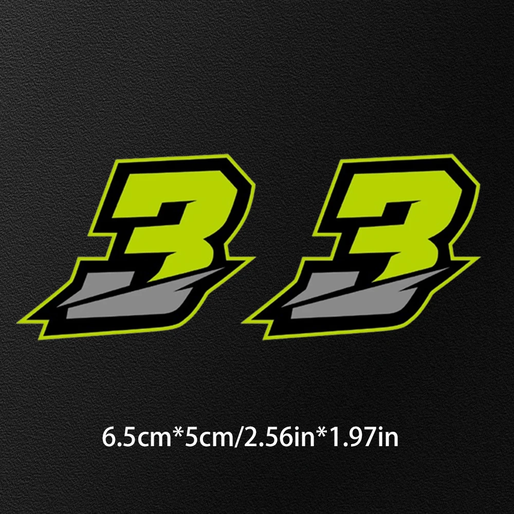 2PCS Motorcycle Racing Arabic Numbers Stickers DIY Refit Reflective Rainbow Sticker Number Helmet Car Styling 3D Decals image 5