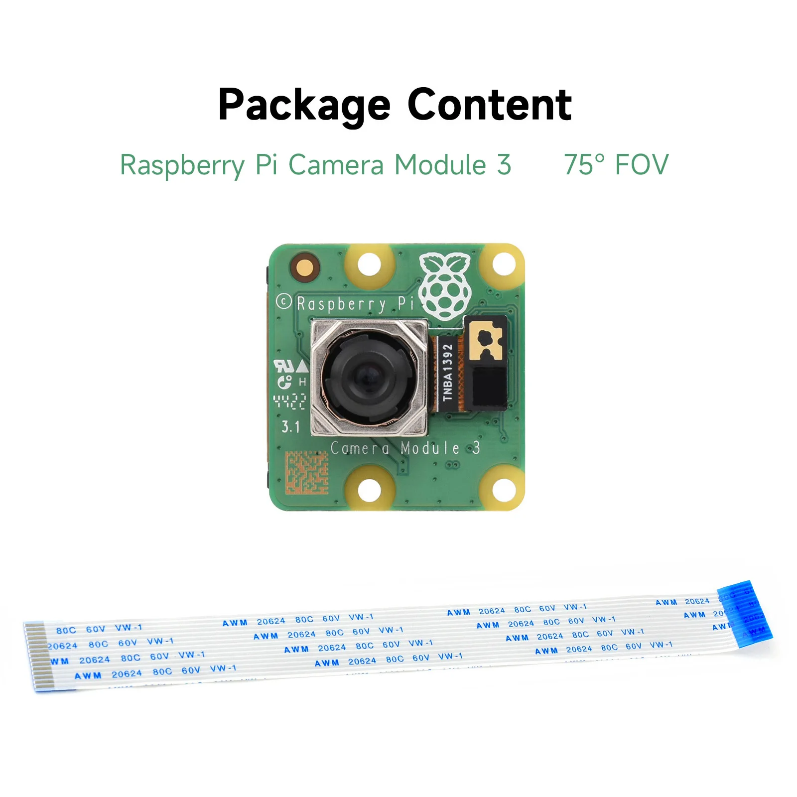 

Raspberry Pi Camera Module 3, 12MP high resolution Auto-Focus IMX708 Sensor, Compatible with all Raspberry Pi motherboard Models