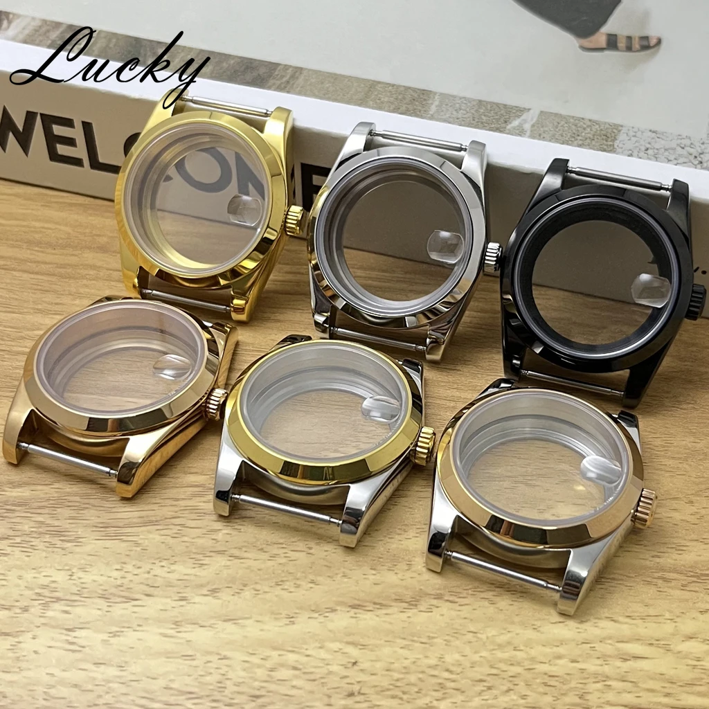 

36 мм 40 мм Высококачественный водонепроницаемый корпус для часов из сапфирового стекла подходит для NH34 NH35 NH36 NH38 ETA 2824 PT5000 Механизм подходит для циферблата 28,5 мм