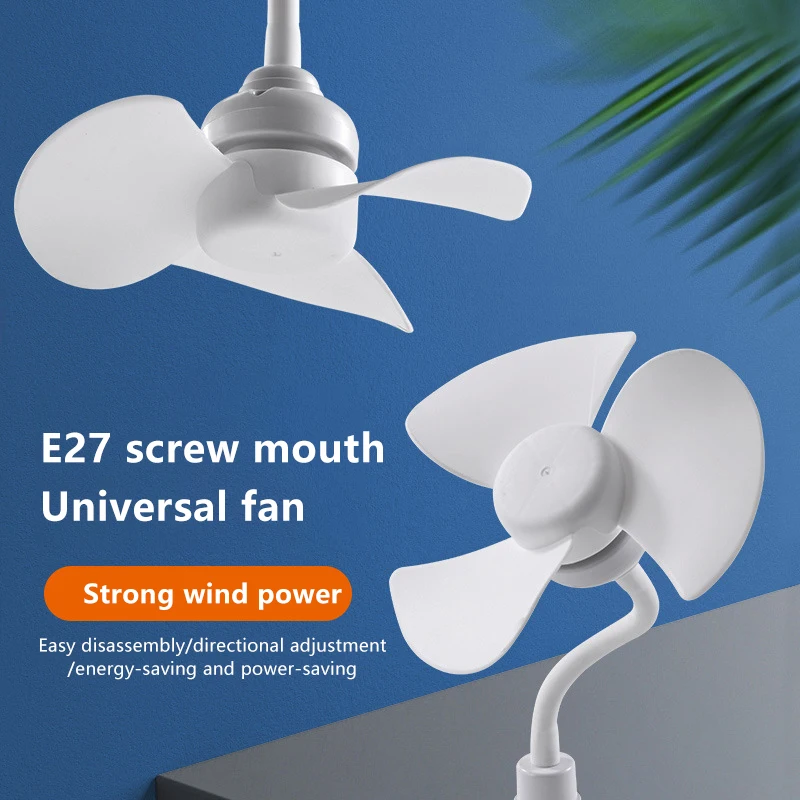 For Kitchen Bedroom Dormitory Living Room Study Table Fans 5W Small Cooling Fan E27 Screw Home Ceiling Fan Desktop Electric Fan