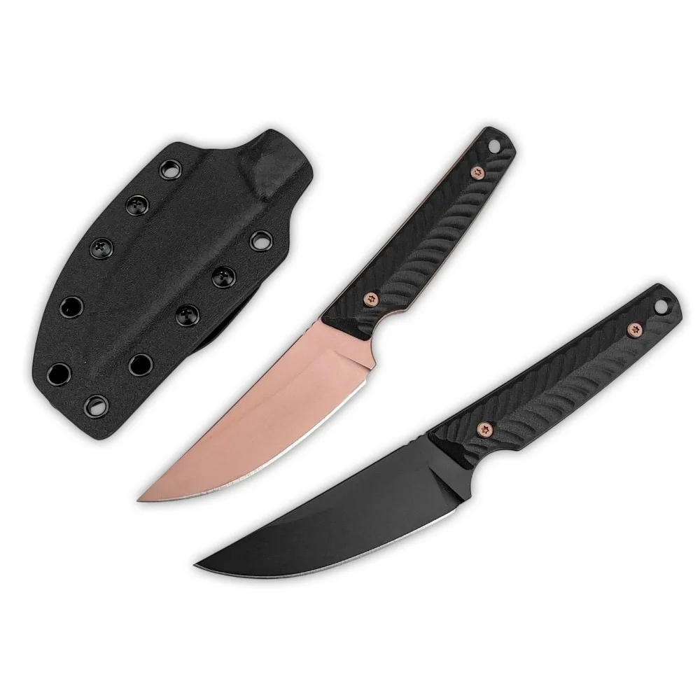 

8Cr13Mov Steel Blade EDC Fixed Knife Full Tang with Kydex Sheath for Camping & Outdoor G10 Handle Fishing Hunting Knives