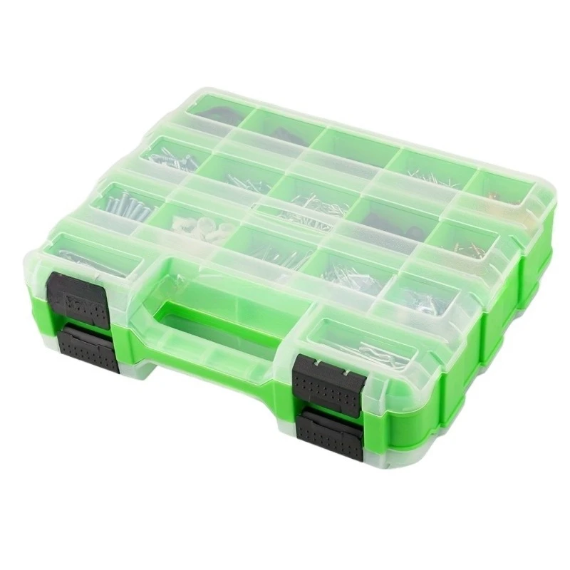 

Двусторонний ящик для инструментов с 4 отделениями, съемными перегородками и гибким хранением, органайзер для гаек, винтов и фурнитуры