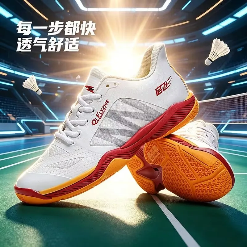 

2026 New Wide Last Badminton Shoes for Men Breathable and Lightweight Men's Tennis Shoe Shock-absorbing Women's Badminton Shoes