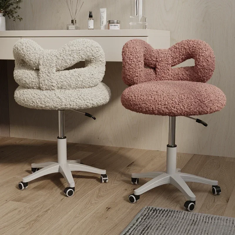 Sophisticated Makeup Chair Home Bedroom Manicure Bench Dressing Table Stool Cream Style Backrest Chair Butterfly Chair