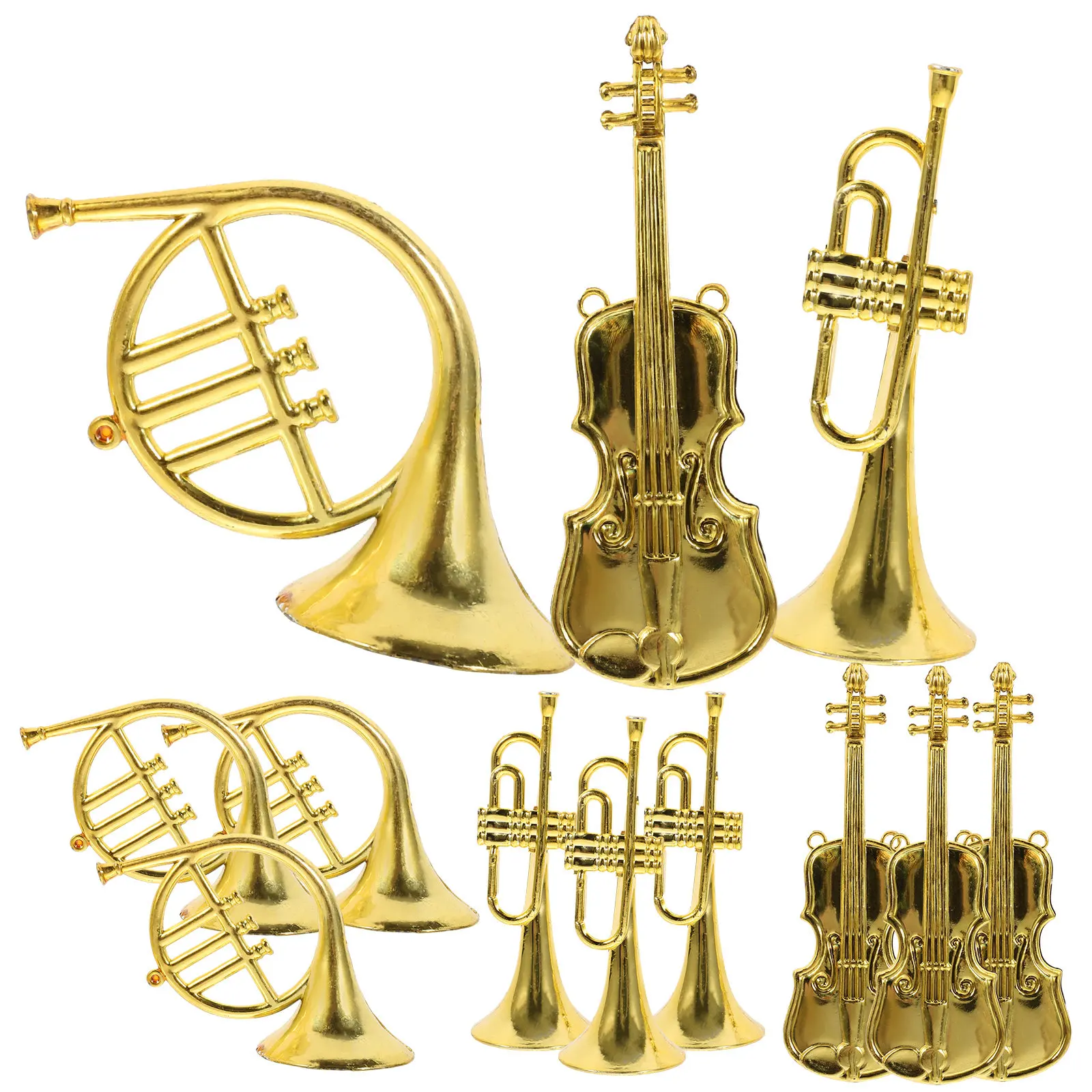 Musical Instrument Xmas Ornaments - 12 strumenti musicali in miniatura, accessori