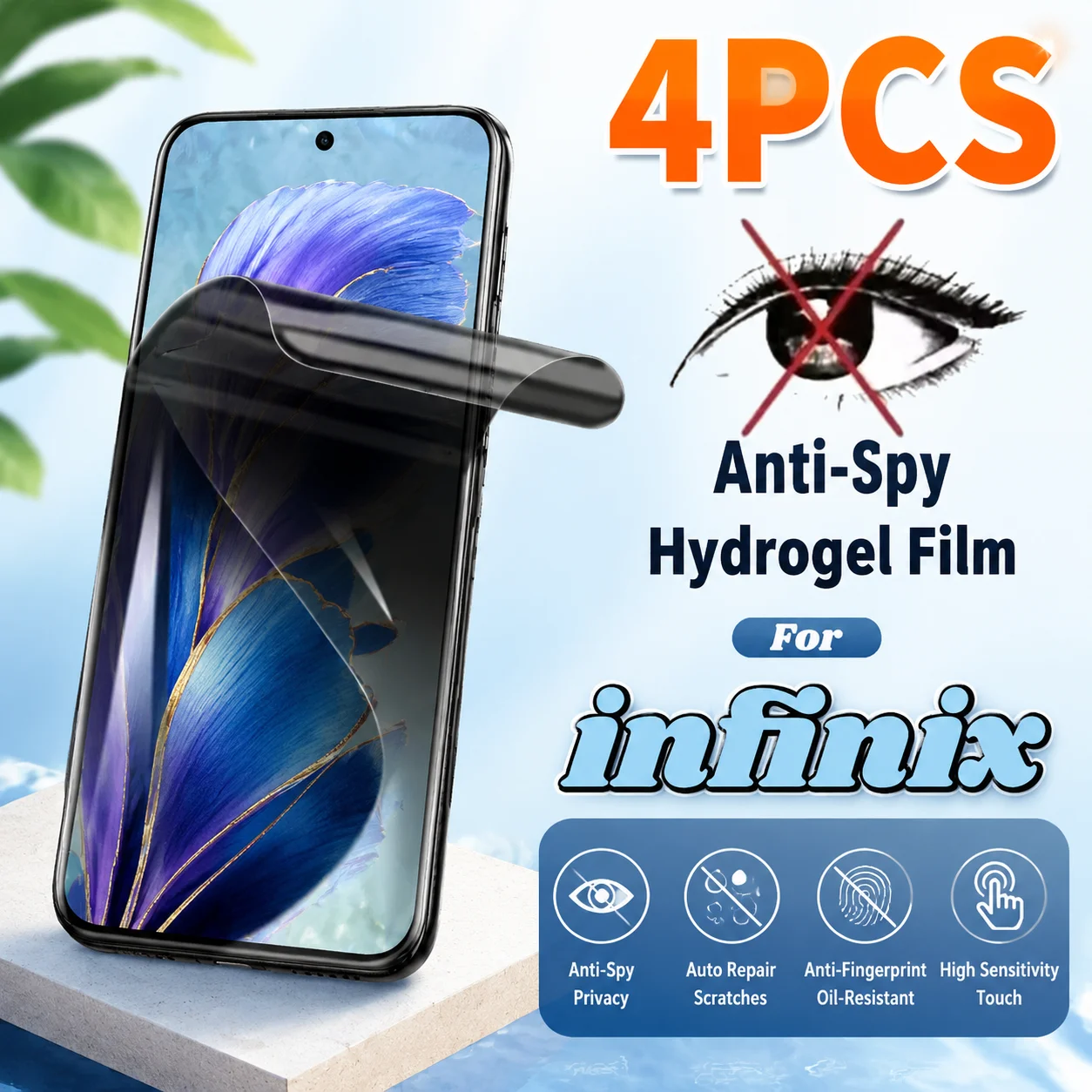 4er-Pack Hydrogel-Folie für Infinix Note 60 50 40 30 10 Pro+ 60 Ultra 50S 50X Sichtschutzfolie für Infinix Note 40S 40X 30 VIP 30i