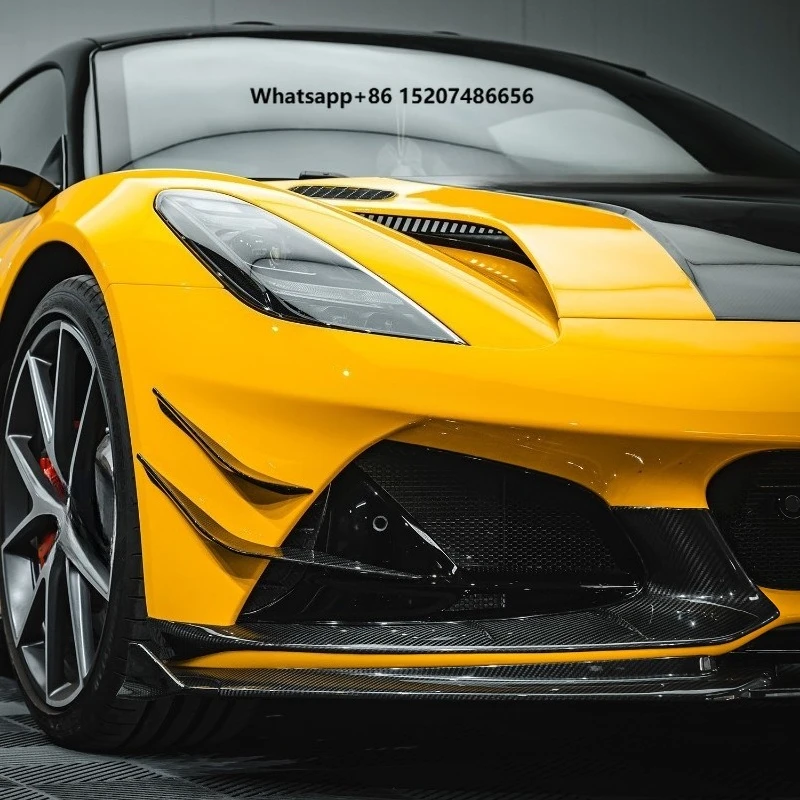 Front Bumper Spoiler Glossy Black Carbon Front