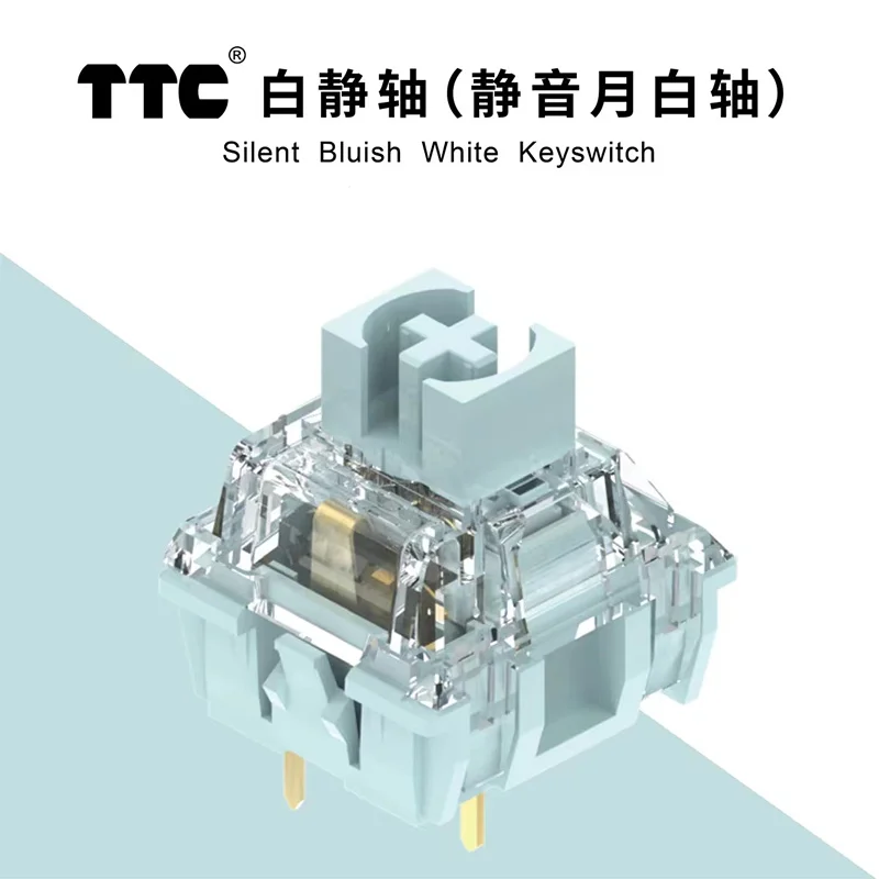 

10Pcs TTC Bluish White Switch for Mechanical Keyboard Mute Tactile 3Pin 42gf Dual Spring Paragraph Silent Key Shaft DIY