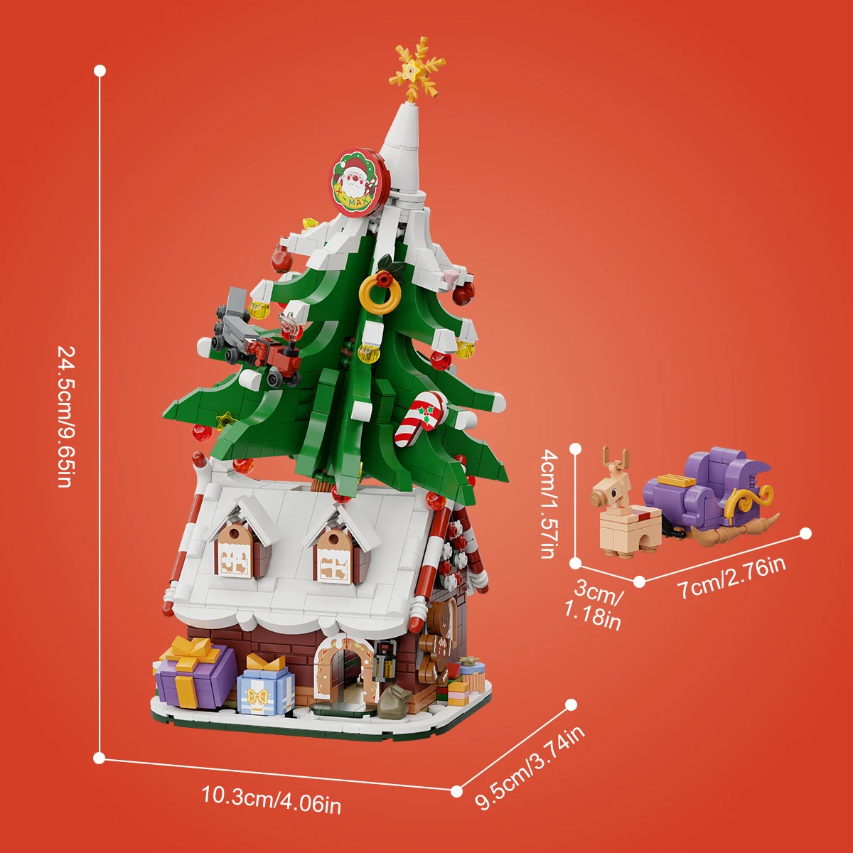 Kerstboomhut Bouwstenen Kerstman Beeldjes Mini Bakstenen DIY Montage Speelgoed Kinderen Kerstmis Nieuwjaar Cadeau Plastic Model