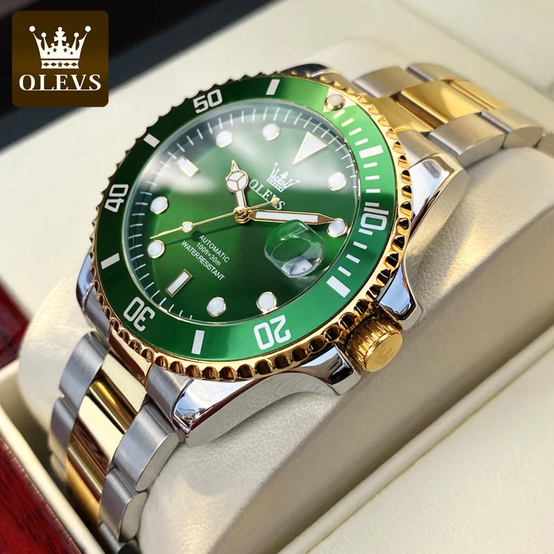 

OLEVS 6650 Luxury Automatic Watch Men Mechanical Movement Watch Top End Diving Rotating bezel Date Brand Men Watch Reloj Hombre