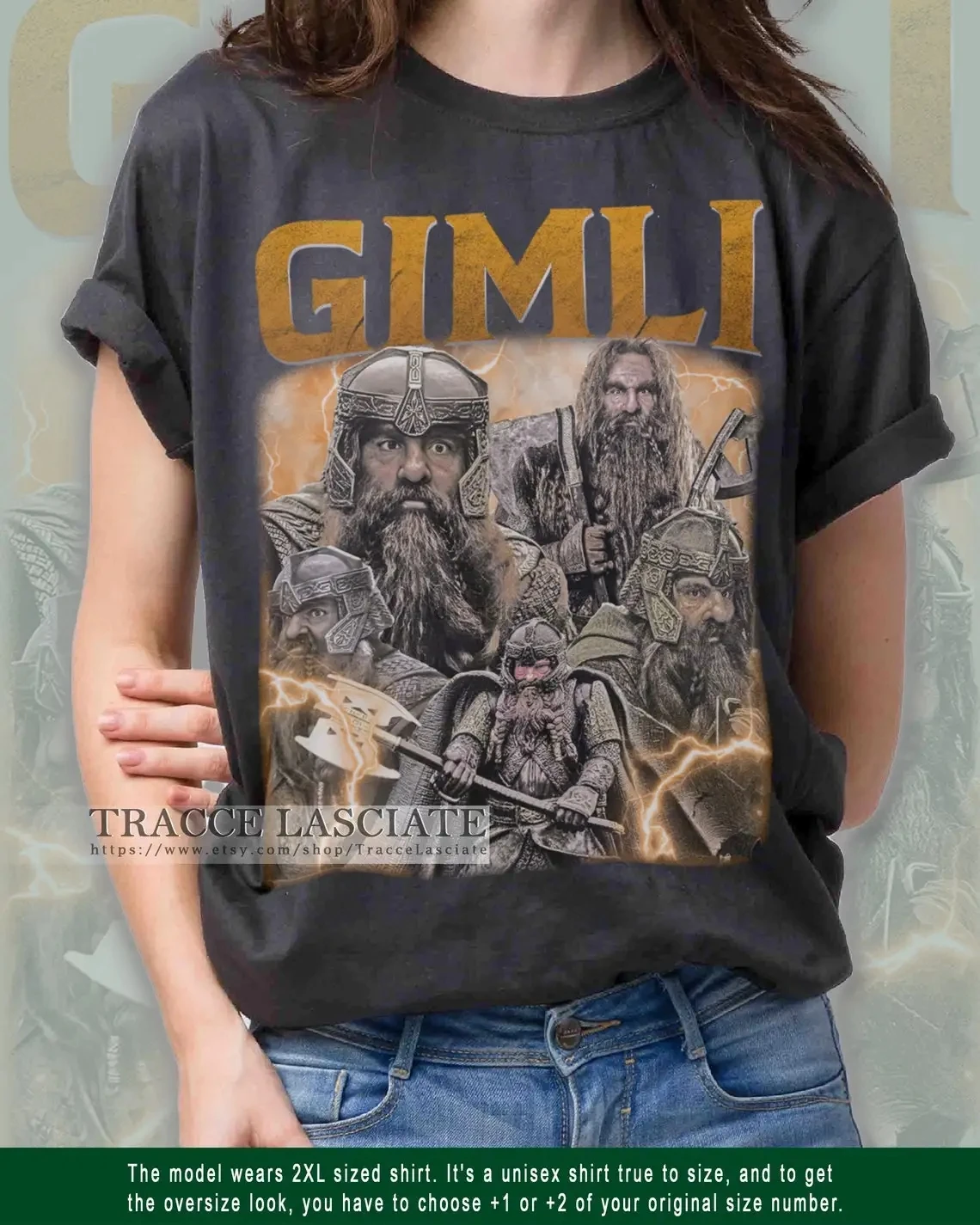 LIMITED GIMLI Tshirt Crewneck Vintage 90s Grapic Tee Unisex GIMLI Shirt Character Movie Horor Sweatshirt SG534