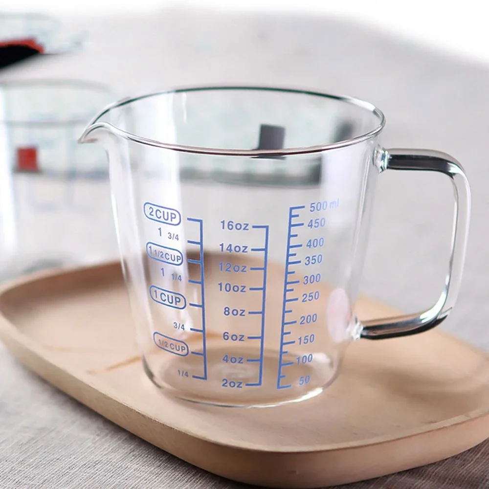 

High Borosilicate Measuring Glass Cup Liquid Scale Measurement With Scale Microwave Oven Available Kitchen Baking Glass Cup
