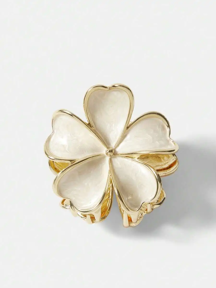 

Floral Hair Claw Clip With Enamel Petals For Women
